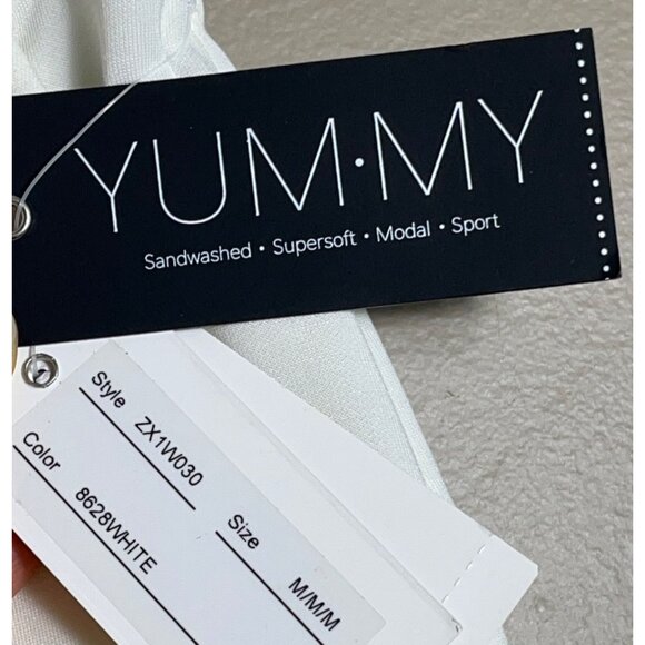 NWT Cable & Gage Pants Ivory Wide Leg Sport Sandwashed Modal Knit Pullon Women M - Picture 7 of 8